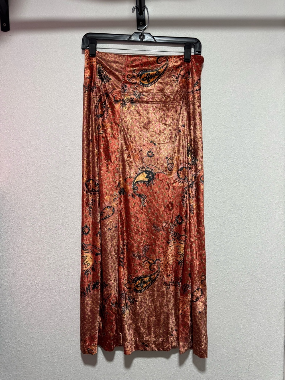 Free People Romano Velvet Midi Skirt Medium Cowboy Chic Boho - Picture 4 of 7
